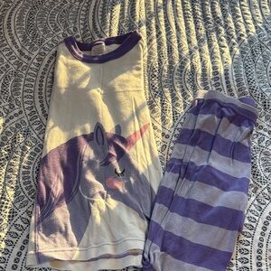 Hanna Andersson Purple and White Unicorn Pajama Set